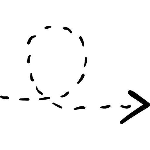 Rotated right arrow with broken line